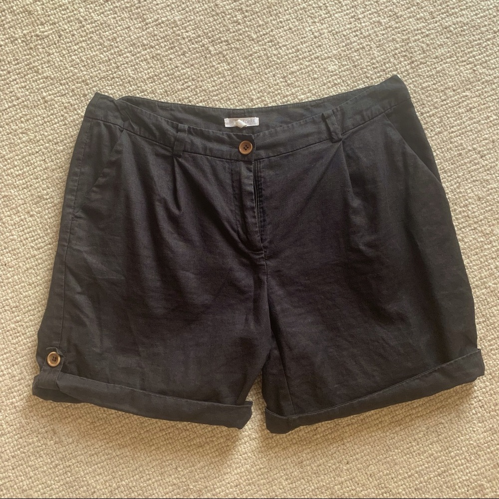 Eileen Fisher linen pleat front shorts